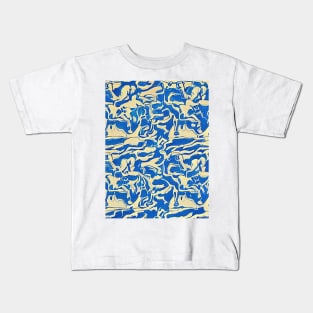 Background blue wavy strokes Kids T-Shirt